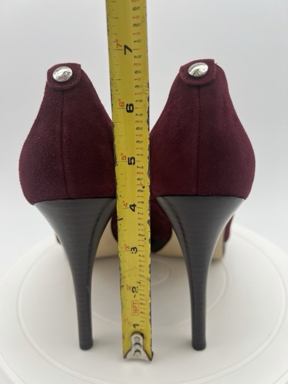 MICHAEL Michael Kors Burgundy Suede Peep-Toe Stilettos - Picture 5 of 6